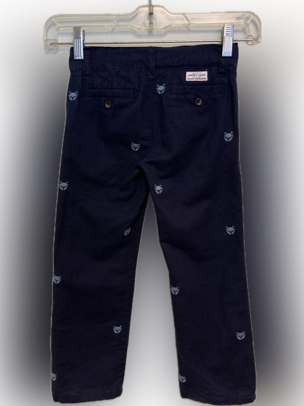 Janie and Jack Navy Pants with Light-Blue Crab Embroidery - Picture 5 of 7
